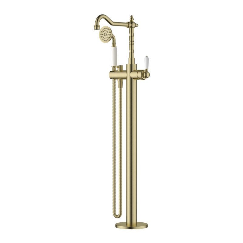 MN Bordeaux Freestanding Bath Mixer With Handshower PVD Brushed Bronze - Sydney Home Centre