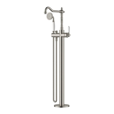 MN Bordeaux Freestanding Bath Mixer With Handshower PVD Brushed Nickel - Sydney Home Centre