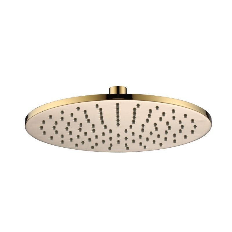 MN Brass Round Shower Head 250mm PVD Polished Brass - Sydney Home Centre