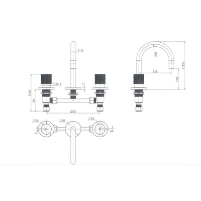 MN Cadence 1/4 Turn Basin Set Brushed Nickel - Sydney Home Centre