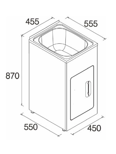 MN Compact Laundry Tub 35L 455 X 555 X 870mm White - Sydney Home Centre