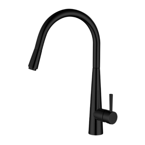 MN Kasper Pull Out Kitchen Mixer Electroplated Matte Black - Sydney Home Centre