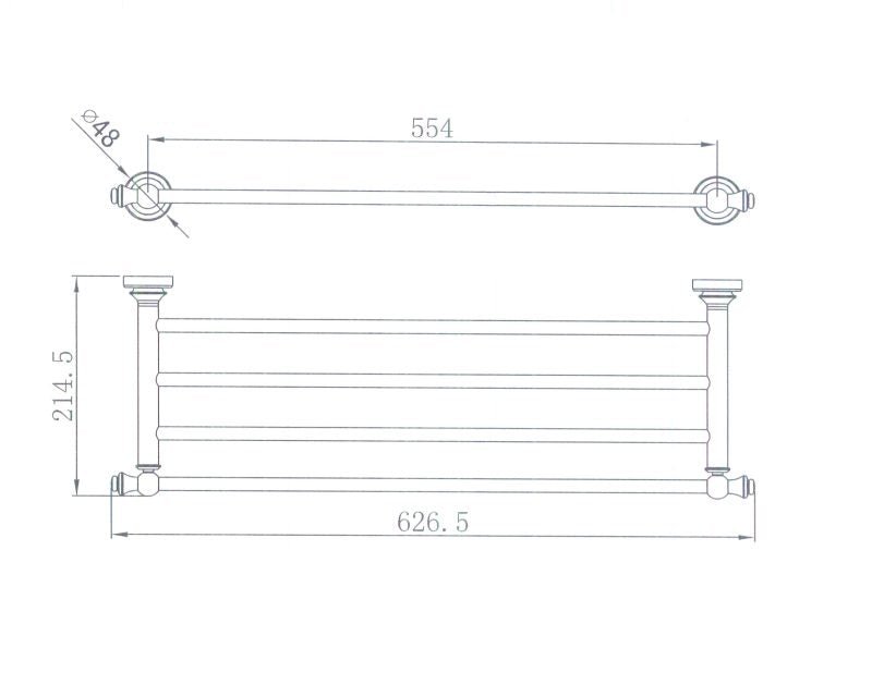 MN Medoc Bathroom Shelf PVD Brushed Nickel - Sydney Home Centre