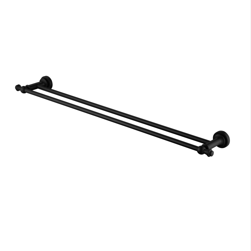 MN Medoc Double Towel Rail 750mm Electroplated Matte Black - Sydney Home Centre