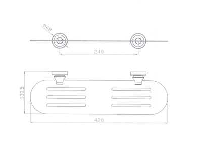 MN Medoc Metal Shelf PVD Brushed Nickel - Sydney Home Centre