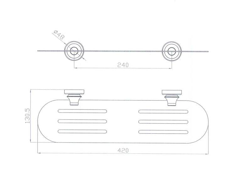 MN Medoc Metal Shelf PVD Brushed Nickel - Sydney Home Centre