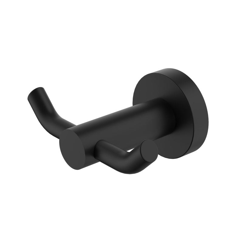 MN Mirage Double Robe Hook Electroplated Matte Black - Sydney Home Centre