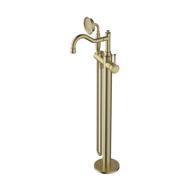 MN Montpellier Freestanding Bath Mixer With Handshower PVD Brushed Bronze - Sydney Home Centre