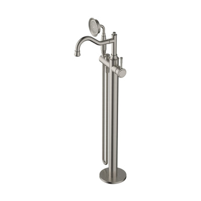 MN Montpellier Freestanding Bath Mixer With Handshower PVD Brushed Nickel - Sydney Home Centre