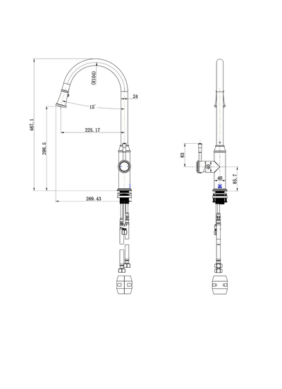 MN Montpellier Pull Out Kitchen Mixer PVD Brushed Nickel - Sydney Home Centre