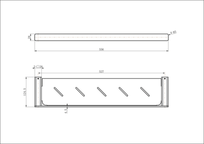 MN Nova Metal Shelf Electroplated Brushed Chrome - Sydney Home Centre