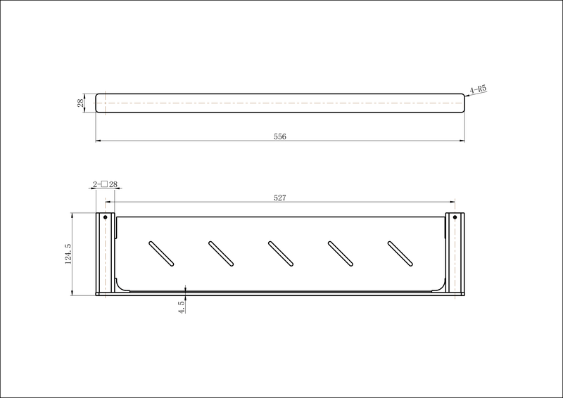 MN Nova Metal Shelf Electroplated Brushed Chrome - Sydney Home Centre