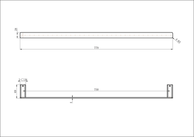 MN Nova Single Towel Rail 750mm Electroplated Chrome - Sydney Home Centre