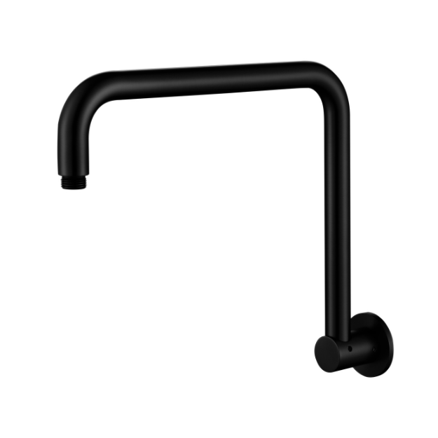 MN Round High Rise Shower Arm 350mm Electroplated Matte Black - Sydney Home Centre