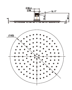 MN Stainless Steel Round Shower Head 300mm Electroplated Chrome - Sydney Home Centre