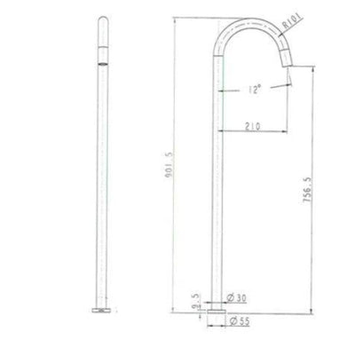 MN Star Freestanding Bath Spout Gun Metal - Sydney Home Centre