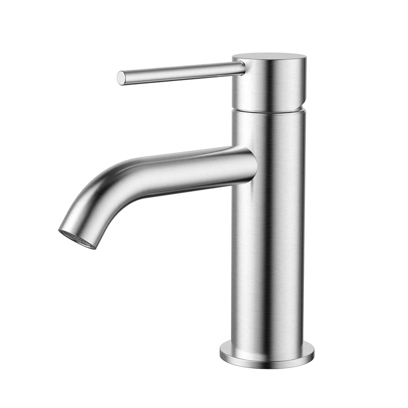 MN Star Mini Basin Mixer Curved Spout Electroplated Brushed Chrome - Sydney Home Centre