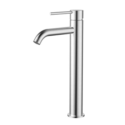 MN Star Mini High Rise Basin Mixer Curved Spout Electroplated Brushed Chrome - Sydney Home Centre