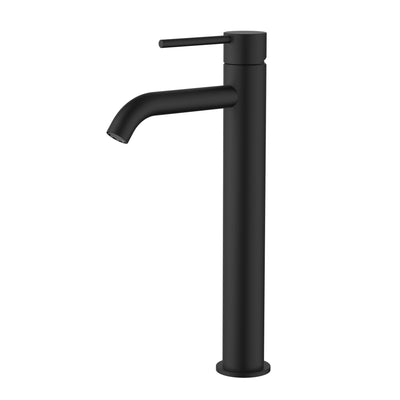 MN Star Mini High Rise Basin Mixer Curved Spout Electroplated Matte Black - Sydney Home Centre