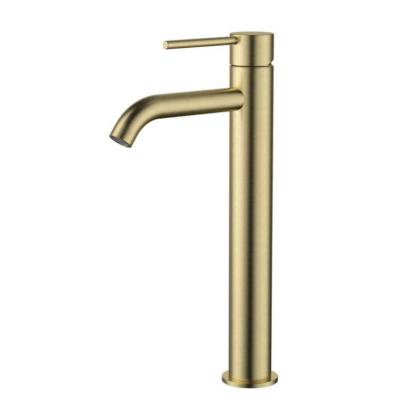 MN Star Mini High Rise Basin Mixer Curved Spout PVD Brushed Bronze - Sydney Home Centre