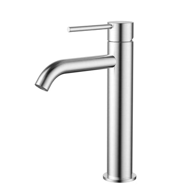 MN Star Mini Mid Rise Basin Mixer Curved Spout Electroplated Brushed Chrome - Sydney Home Centre