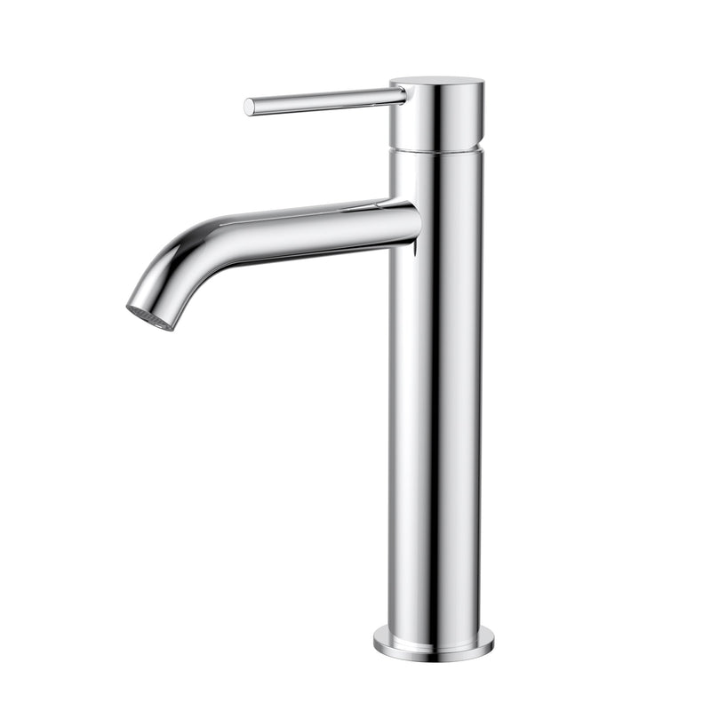 MN Star Mini Mid Rise Basin Mixer Curved Spout Electroplated Chrome - Sydney Home Centre