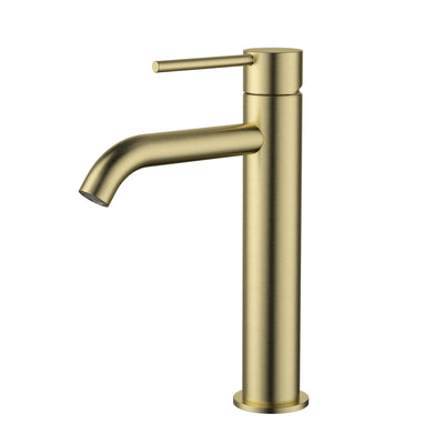 MN Star Mini Mid Rise Basin Mixer Curved Spout PVD Brushed Bronze - Sydney Home Centre