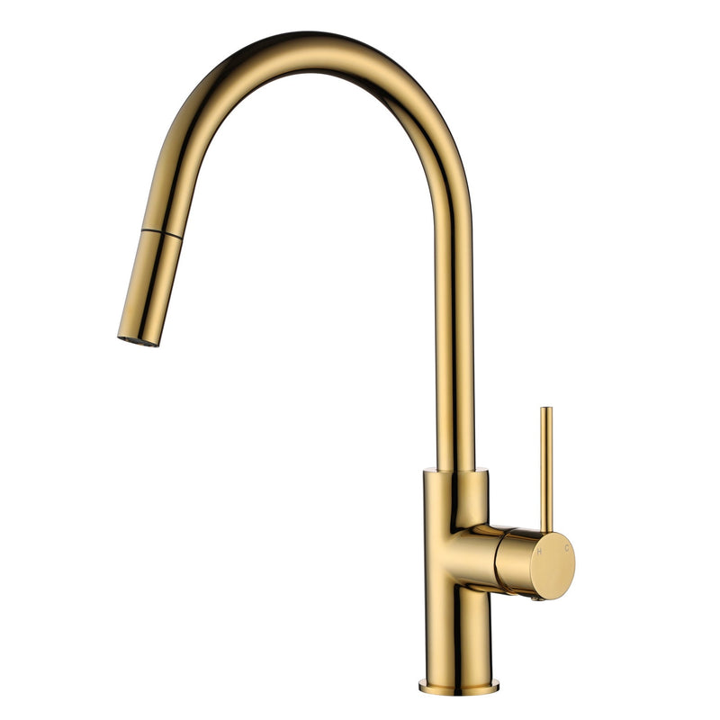 MN Star Mini Pull Out Kitchen Mixer PVD Polished Brass - Sydney Home Centre