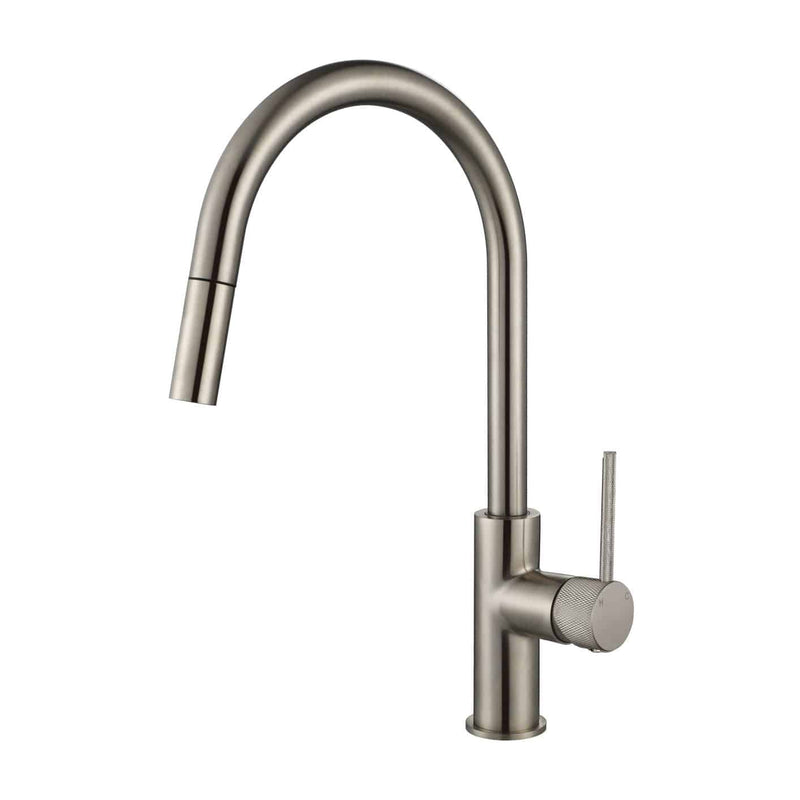 MN Star Mini Pull Out Kitchen Mixer With Knurled Handle Brushed Nickel - Sydney Home Centre