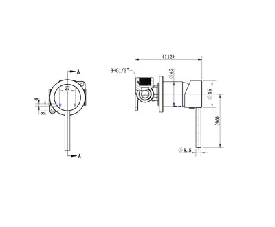 MN Star Mini Shower Mixer 60mm Electroplated Chrome - Sydney Home Centre