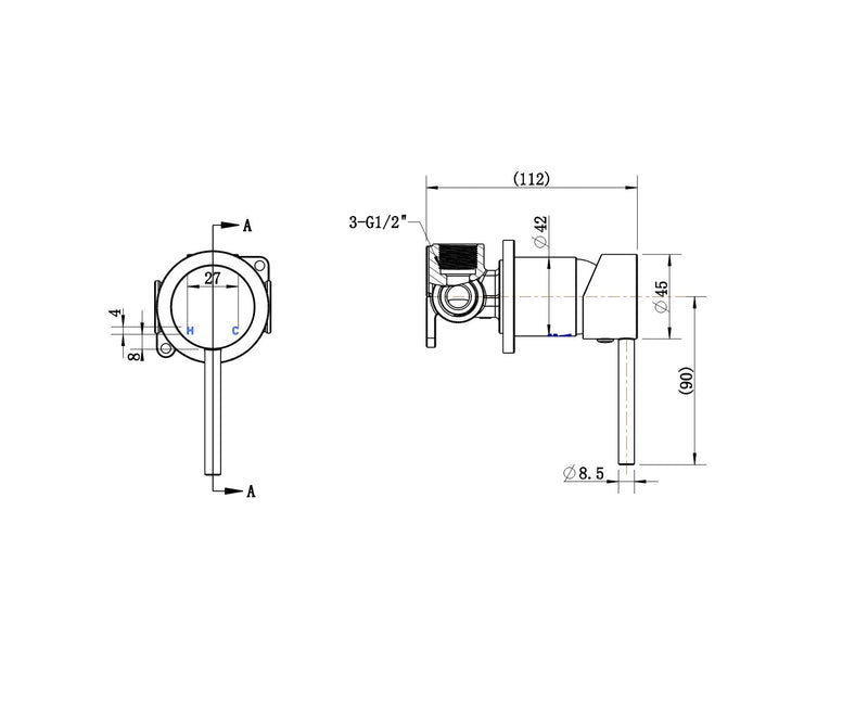 MN Star Mini Shower Mixer 60mm PVD Brushed Nickel - Sydney Home Centre