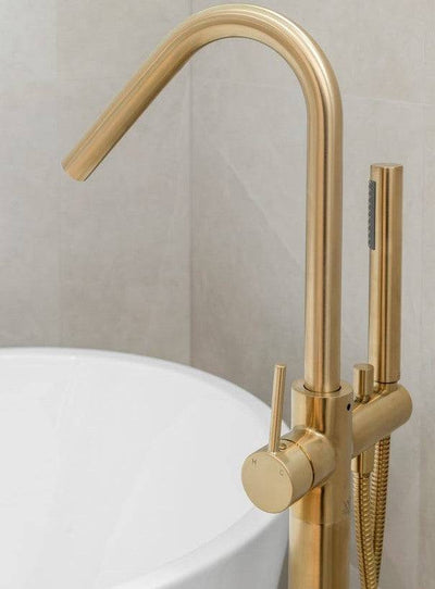 MN Star Round Floor Mixer with Hand Shower Brushed Bronze - Sydney Home Centre