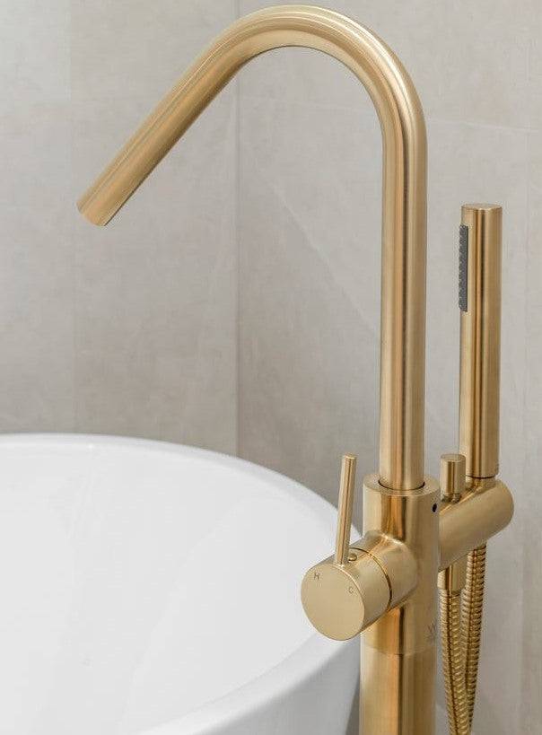 MN Star Round Floor Mixer with Hand Shower Brushed Bronze - Sydney Home Centre