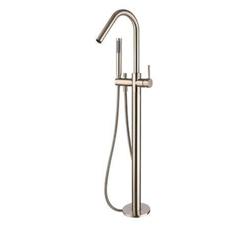 MN Star Round Floor Mixer with Hand Shower Brushed Nickel - Sydney Home Centre