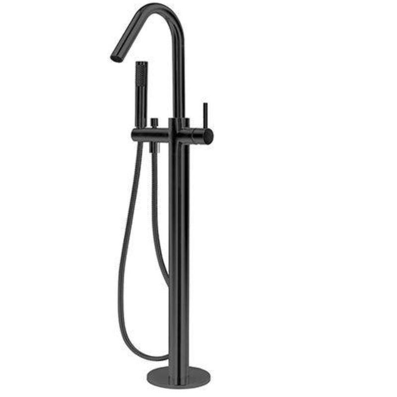 MN Star Round Floor Mixer with Hand Shower Matte Black - Sydney Home Centre