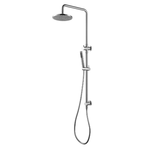 MN Star Shower Column Set Top Inlet 200mm Brass Shower Head Electroplated Brushed Chrome - Sydney Home Centre