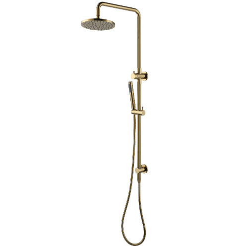 MN Star Shower Column Set Top Inlet 200mm Brass Shower Head PVD Polished Brass - Sydney Home Centre