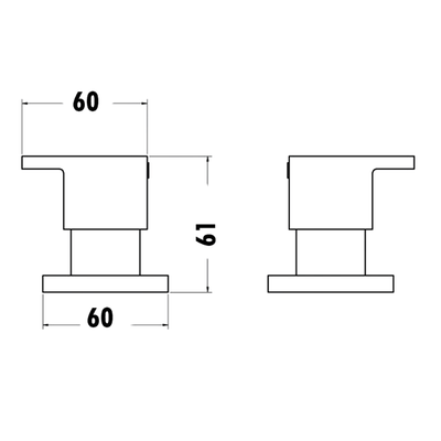 MN Wall Top Assemblies 1/4 Turn Square Chrome - Sydney Home Centre