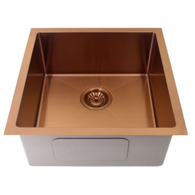 MN Single Bowl 450mm x 450mm Round Waste & Round Corner Copper