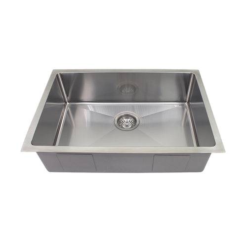 Single Bowl 650mm x 450mm With Round Waste Stainless Steel