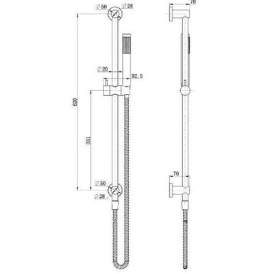 MN Star Mini Rail Shower Matte Black