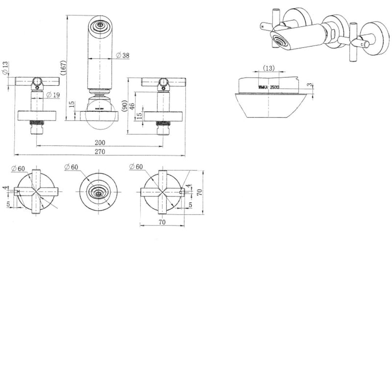 MN Ryker 1/4 Turn Shower Set Brushed Bronze