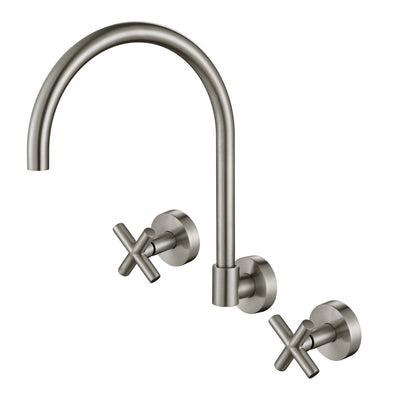 MN Ryker 1/4 Turn Wall Sink Set Brushed Nickel