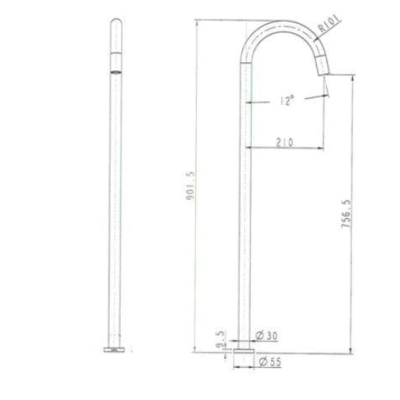 MN Star Freestanding Bath Spout Gun Metal