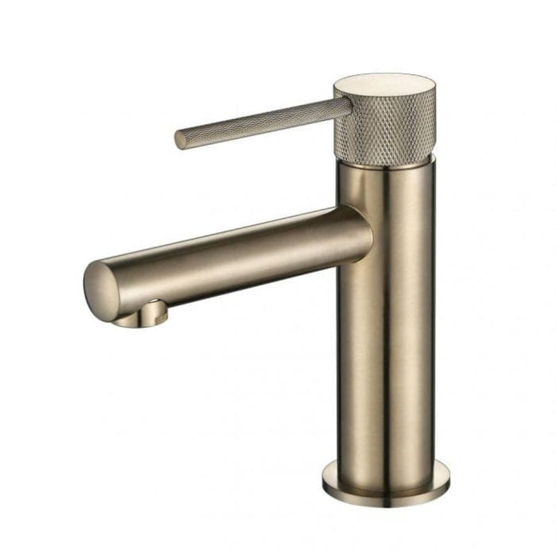 MN Star Mini Knurled Basin Mixer Brushed Nickel