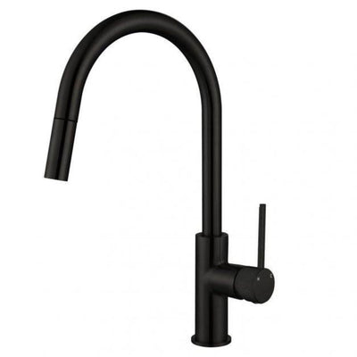 MN Star Mini Pull Out Kitchen Mixer With Knurled Handle Matte Black