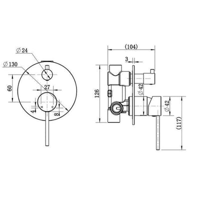 MN Star Mini Shower Diverter Champagne