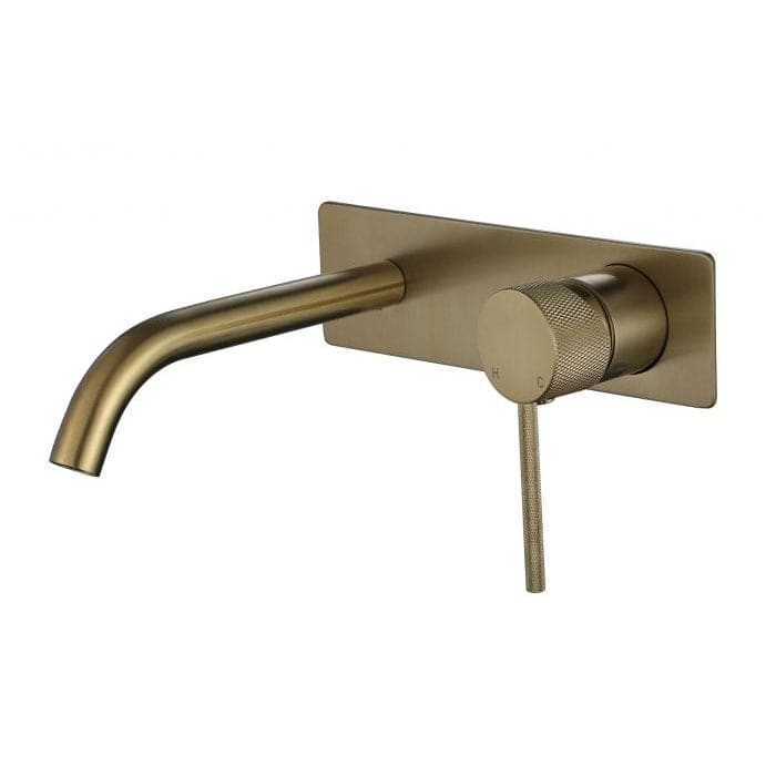 Star Mini Wall Basin / Bath Mixer With Knurled Handle Brushed Bronze - Sydney Home Centre