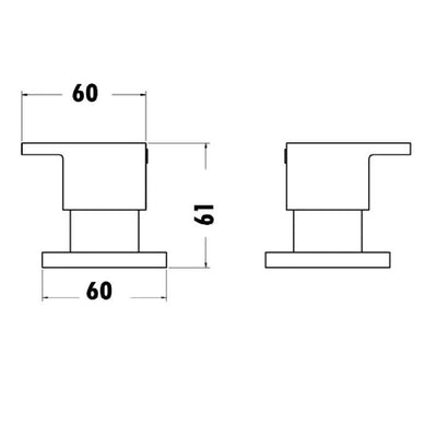 MN Wall Top Assemblies 1/4 Turn Square Matte Black