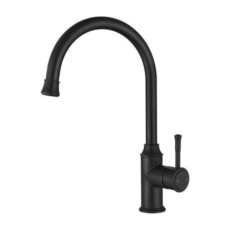 MN Montpellier Goose Neck Kitchen Mixer Matte Black